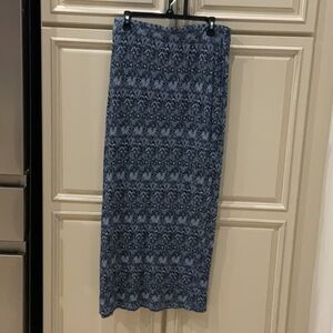 Elegant Blue Patterned Women's Skirt
